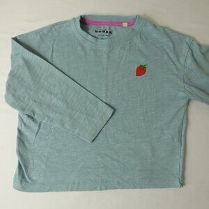 Mini Boden Embroidered Strawberry Long Sleeve T-Shirt, Size 3-4 Years